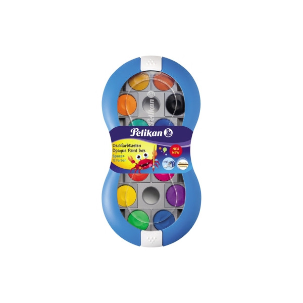 4012700724618 - Deckfarbkasten Space+ in Blau 12 brillante Qualitätsfarben in Faltschachtel