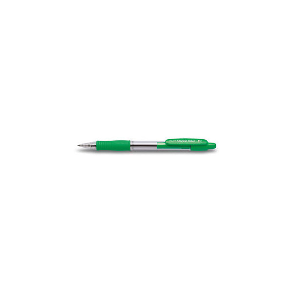 12 Stück Pilot Kugelschreiber Super Grip BPGP-10R-M grün/transparent 0,4 mm 4902505160936 Pilot