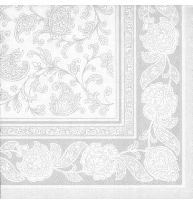 Servietten ROYAL Col.Ornaments weiss 40x40cm 1/4 Falz