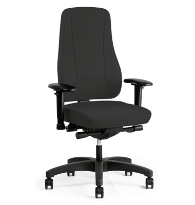 B&uuml;rostuhl Younico pro, schwarz / schwarz, bis 120kg, ohne Kopfst&uuml;tze