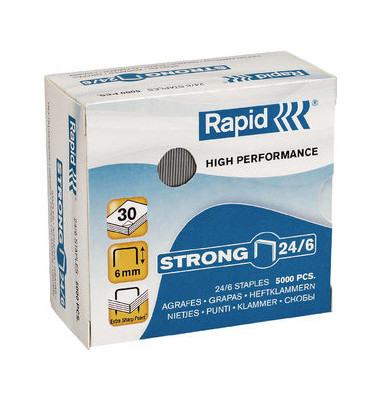 Heftklammern High Performance Strong 24/6, 24859900, Stahldraht verzinkt, Heftleistung 2-30 Blatt max.