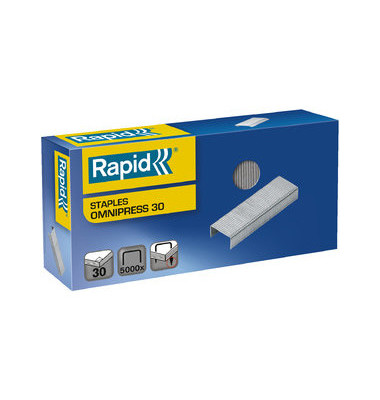 Heftklammern Omnipress 30, 5000560, Stahldraht verzinkt, Heftleistung 30 Blatt max.