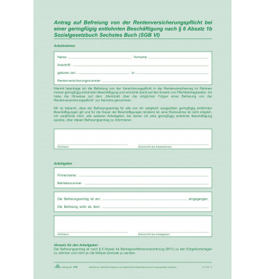 Arbeitsvertrag Teilzeit-Beschäftigte SD, 2 x 2 Blatt, DIN A4