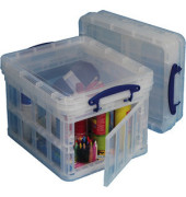 Aufbewahrungsbox 35l folding clear, 35 Liter mit Deckel, außen 480x390x310mm, Kunststoff transparent