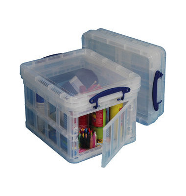 Aufbewahrungsbox klappbar 35l folding clear, 35 Liter mit Deckel, für 480x390x310mm, außen 480x390x310mm, Kunststoff transparent