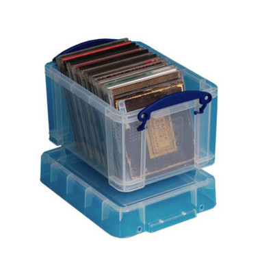 Aufbewahrungsbox 3l clear, 3 Liter mit Deckel, für CDs, außen 245x180x160mm, recycelbares Polypropylen transparent