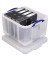 Aufbewahrungsbox 42CCB, 42 Liter mit Deckel, für A4 Ordner, außen 520x440x310mm, Kunststoff transparent