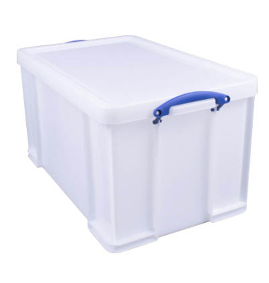 Aufbewahrungsbox 84WSTRCB, 84 Liter mit Deckel, für A4 Ordner, außen 710x440x380mm, Kunststoff weiß