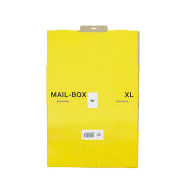 Versandkarton Mail-Box XL 212 151 420 gelb, bis DIN A3+, innen 460x333x174mm, Karton