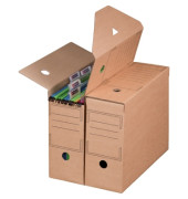 Archivbox 226100310, A4, braun, innen 32,8x11,5x23,9cm (TxBxH), Pappe