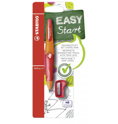 Druckbleistift-Set EASYergo 3.15 R, B-46876-5, H&auml;rte HB, 3,15mm, orange/rot