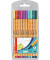 Fineliner-Set point 88, 8810-1, orange, wei&szlig;e Streifen (Schreibfarbe: 10-farbig sortiert), 0,4mm