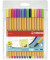 Fineliner-Set point 88, 8815-1, orange, wei&szlig;e Streifen (Schreibfarbe: 15-farbig sortiert), 0,4mm