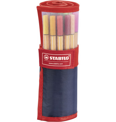 Fineliner-Set point 88, 8825-021, orange, wei&szlig;e Streifen (Schreibfarbe: 25-farbig sortiert), 0,4mm