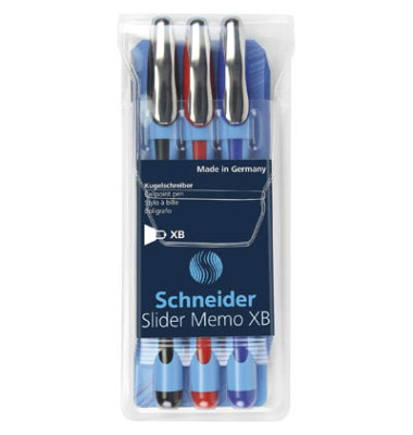 Kugelschreiber Slider Memo 50-150293, blau / schwarz / rot, 0,7mm, Einweg