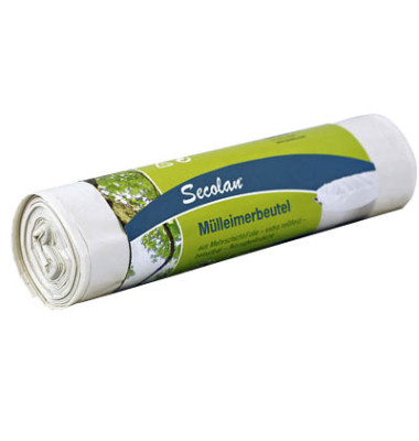 Müllsäcke 9100000777, weiß, 35 Liter, offen, extrastark