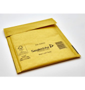 Luftpolstertaschen Gold A/000, 103027400, innen 110x160mm, haftklebend + Lochung für Klammer, braun
