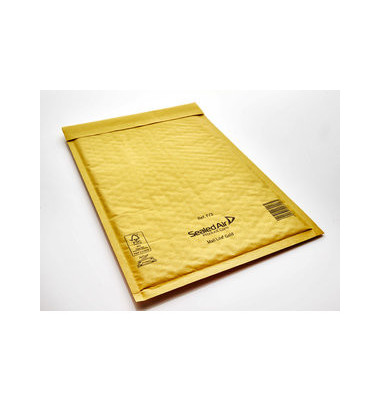 Luftpolstertaschen Gold F/3, 103027405, innen 220x330mm, haftklebend + Lochung für Klammer, braun
