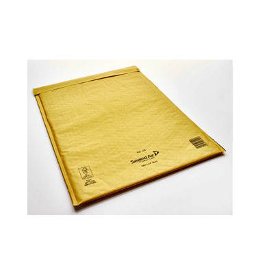 Luftpolstertaschen Gold J/6, 103027408, innen 300x440mm, haftklebend + Lochung für Klammer, braun