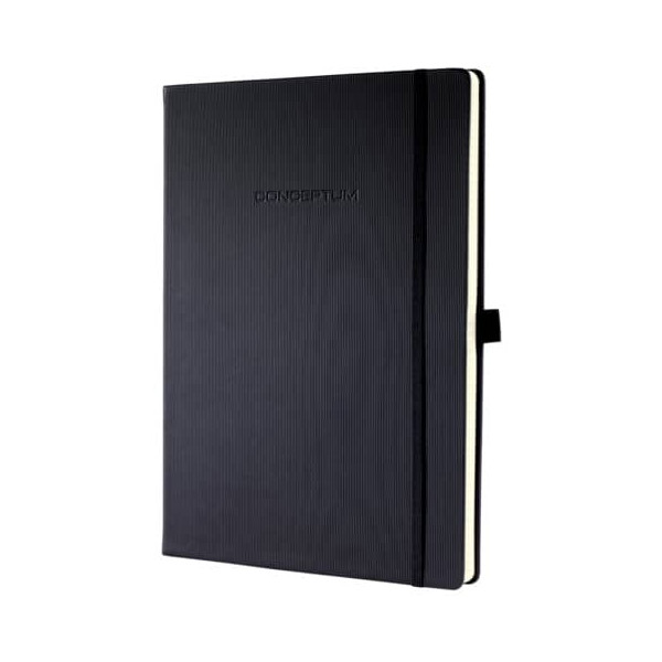 4004360853517 - Notizbuch Conceptum CO116 schwarz A4+ liniert 80g 194 Seiten mit Gummiband paginiert 4004360853517 Sigel