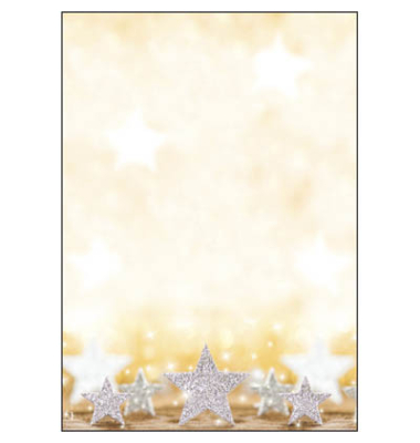 Weihnachtsbriefpapier Sterne Glitter Star DP029, A4, 90g