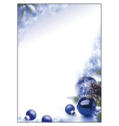 Weihnachtsbriefpapier Weihnachtskugeln Blue Harmony DP034, A4, 90g