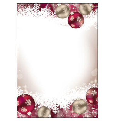 Weihnachtsbriefpapier Weihnachtskugeln Frozen DP041, A4, 90g