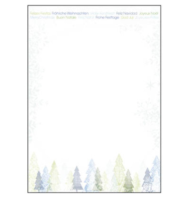 Weihnachtspapier Trees A4 25 Blatt DP090