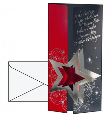 Weihnachtskarten Pleasure Din Lang 10 Stück inkl. weißen Umschlägen DS012