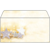 Weihnachtsumschl&auml;ge Sterne Glitter Star DU035, Din Lang, 90g
