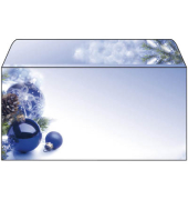 Weihnachtsumschl&auml;ge Weihnachtskugeln Blue Harmony DU036, Din Lang, 90g