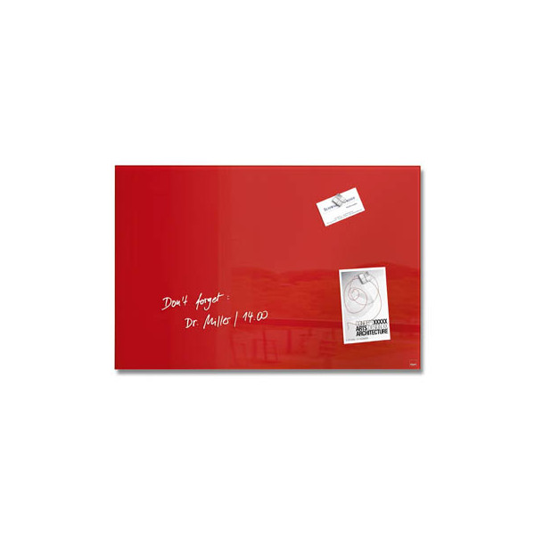 2 Stück Sigel Glas-Magnetboard artverum GL 122, 60x40cm, rot 4004360833533 Sigel