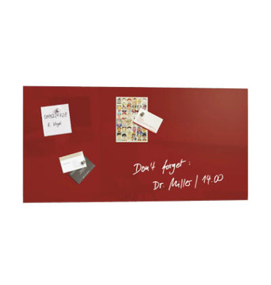 Glas-Magnetboard artverum GL 147, 91x46cm, rot