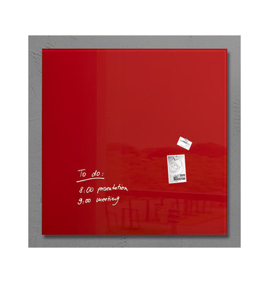 Glas-Magnetboard artverum GL 202, 100x100cm, rot