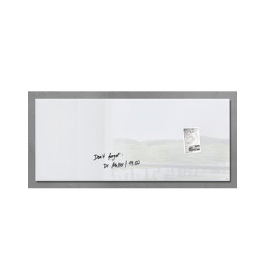 Glas-Magnetboard artverum GL 241, 130x55cm, weiß