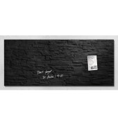 Glas-Magnetboard artverum GL 249, 130x55cm, schwarz, Design Schiefer Stone