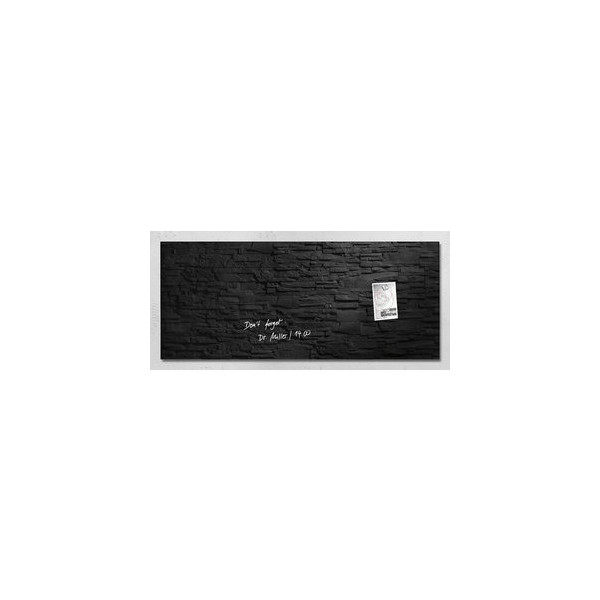 4004360849886 - Glas-Magnetboard artverum GL 249 130x55cm schwarz Design Schiefer Stone 4004360849886 Sigel