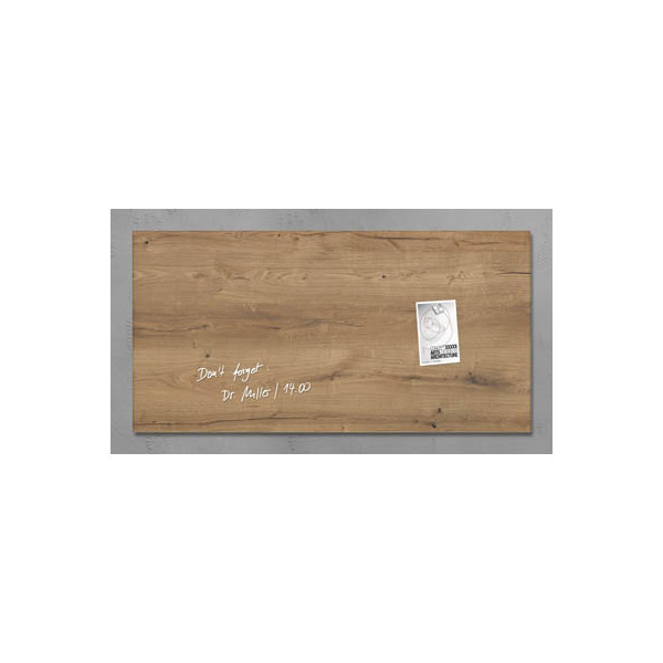4004360843976 - SIGEL Glas-Magnettafeln Magnetboard 91x46cm Natural Wo 910 x 460 cm Tempered Glas Rückseite Metall Braun