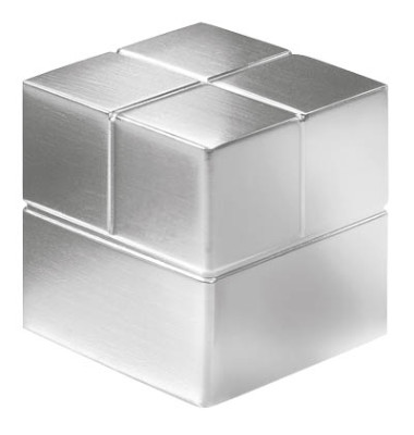 Haftmagnet C20 Super-Strong, GL706, W&uuml;rfel, 20x20mm, silber, 25 Blatt