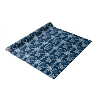 Geschenkpapier Frosty Night GP114, Eiskristalle, 70cm x 5m, blau/wei&szlig;