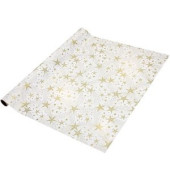 Geschenkpapier GP115, Sterne, 70cm x 5m, weiß/gold