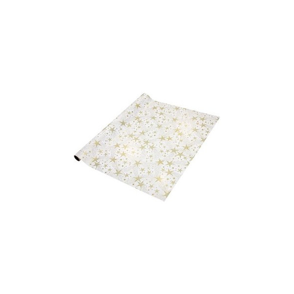 32 Stück Sigel Geschenkpapier GP115, Sterne, 70cm x 5m, weiß/gold 4004360849473 Sigel