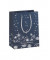 Geschenktasche GT111 Silver Snowflakes, Weihnachten, mit Tragekordel, &bdquo;Merry Christmas&ldquo; / Flocken, 17,5cm x 23cm