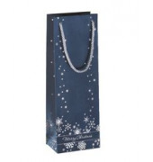 Geschenktasche GT112 inkl. Bodeneinlage für mehr Stabilität, Weihnachten, Silberprägung, farblich passenden Tragekordeln, Silber