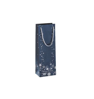 Geschenktasche GT112 inkl. Bodeneinlage für mehr Stabilität, Weihnachten, Silberprägung, farblich passenden Tragekordeln, Silber