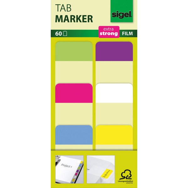 4004360863905 - Index Haftstreifen Film extra strong 25x38mm 6 Farben mit weißem 4004360863905 60 Stück