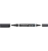 Permanentmarker Lumocolor Duo 348 B, 348 B 9, schwarz, 0,6mm+1,5-4mm Keilspitze + Rundspitze