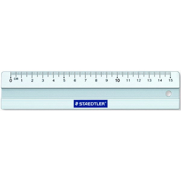 4007817563151 - STAEDTLER Metall-Lineal aus Aluminium 150 mm lang Millimeter-Skalierung geprägte Teilung Tuschekante (563 15)