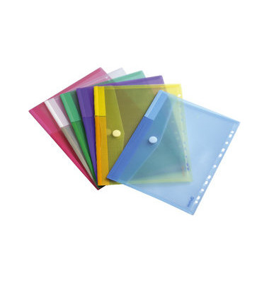 Dokumententasche djois byTarifold 510229, Din A4, farbig sortiert-transparent, Polypropylen (PP), Klettverschluss