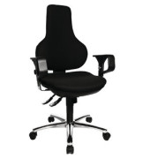 B&uuml;rostuhl Ergo Point SY Deluxe, schwarz / silber, mit Armlehnen, bis 110kg, ohne Kopfst&uuml;tze